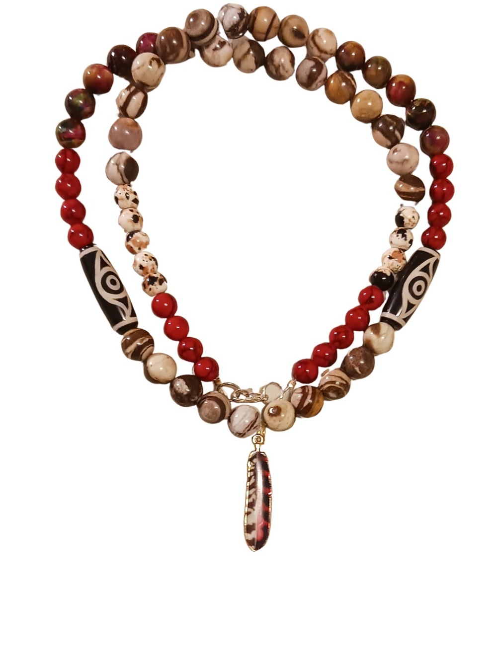 Red Feather Necklace- Unisex